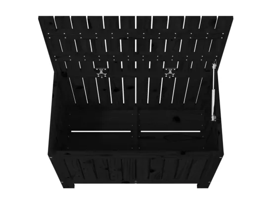 Boîte de rangement de jardin Noir 76x42,5x54 cm Bois massif pin