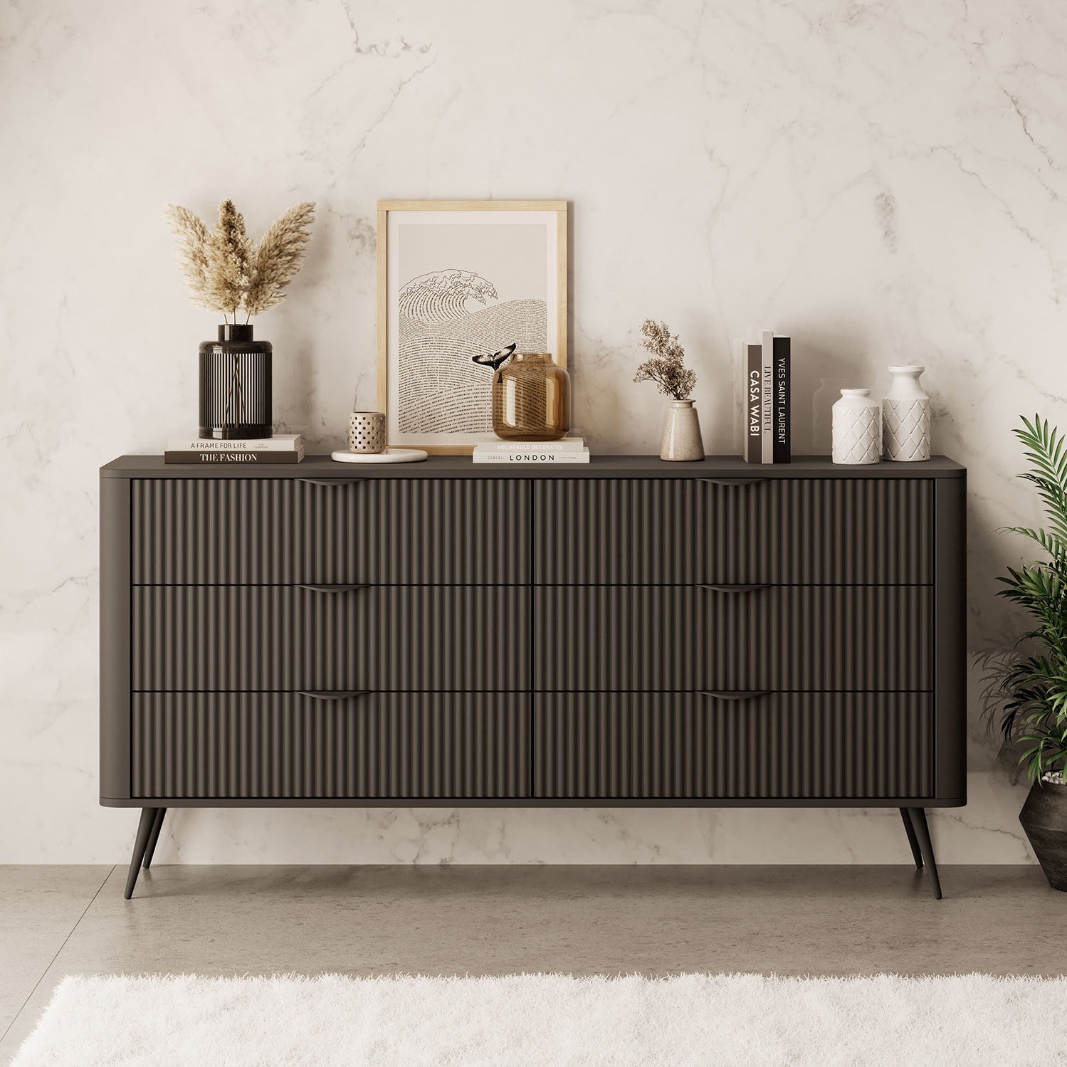 Lima - Ladekast - Zwart - 163x38x81 cm