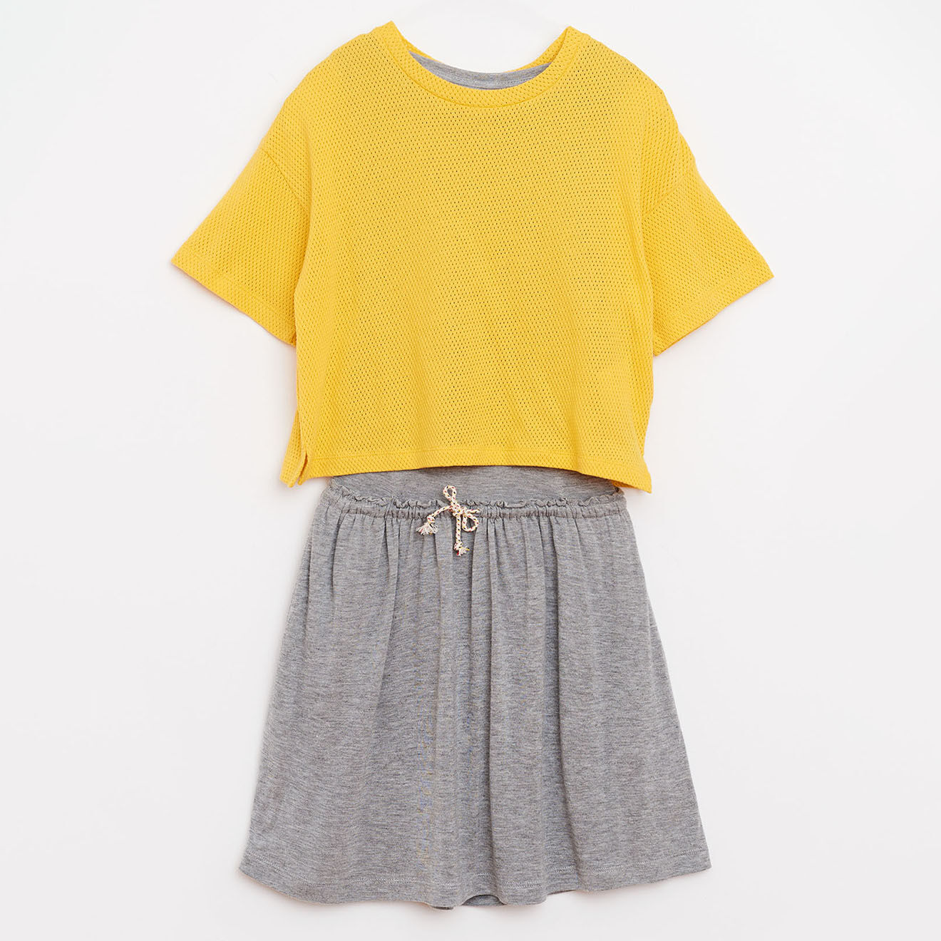 Bellerose Robe Abal en Coton 2 en 1 gris/jaune