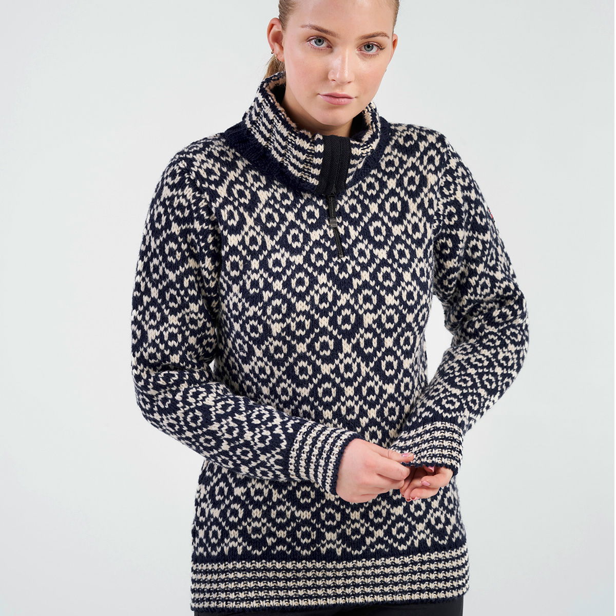 Devold Svalbard Wool Zip Neck (Night / Offwhite)