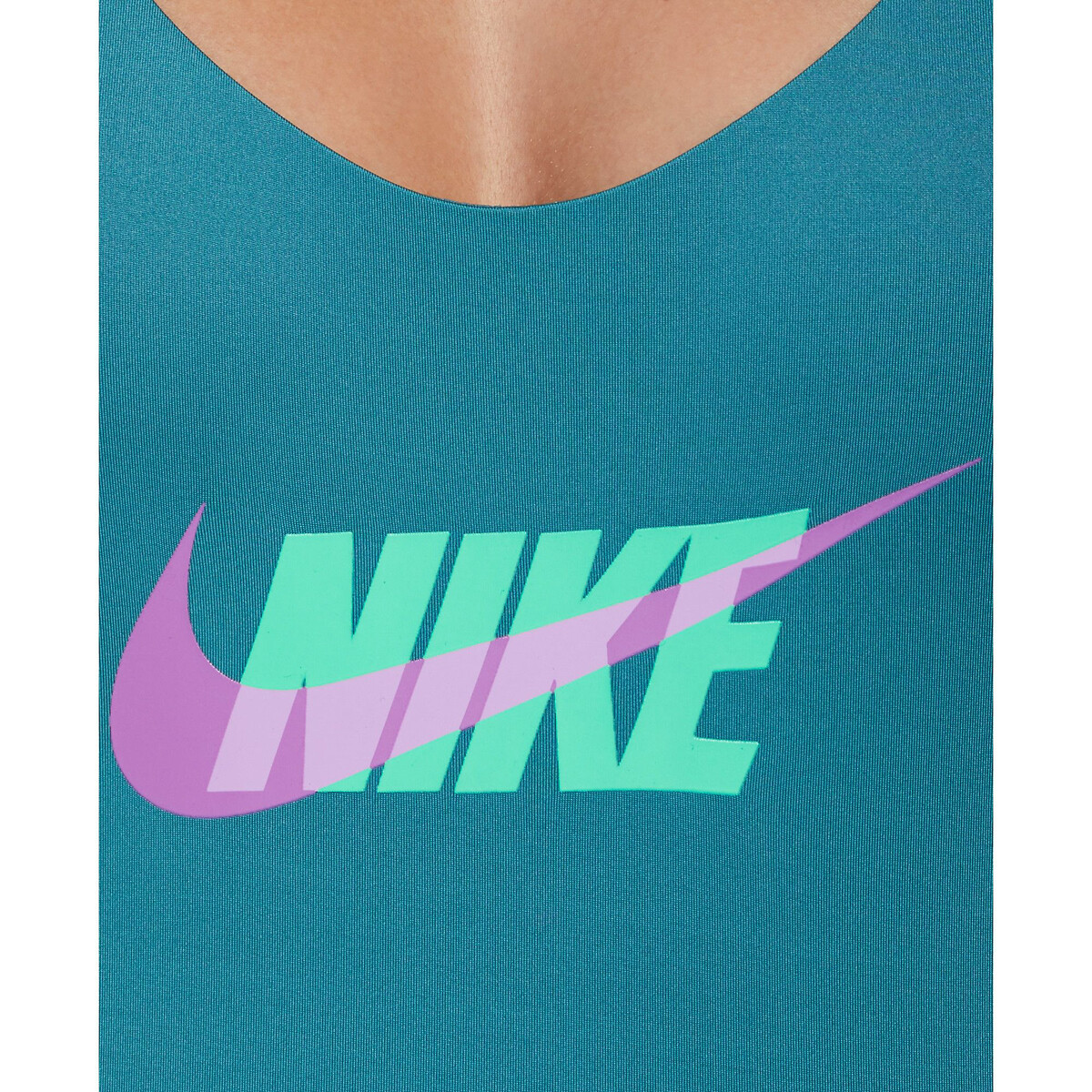 NIKE<br>Maiô com vários logos e costas em U