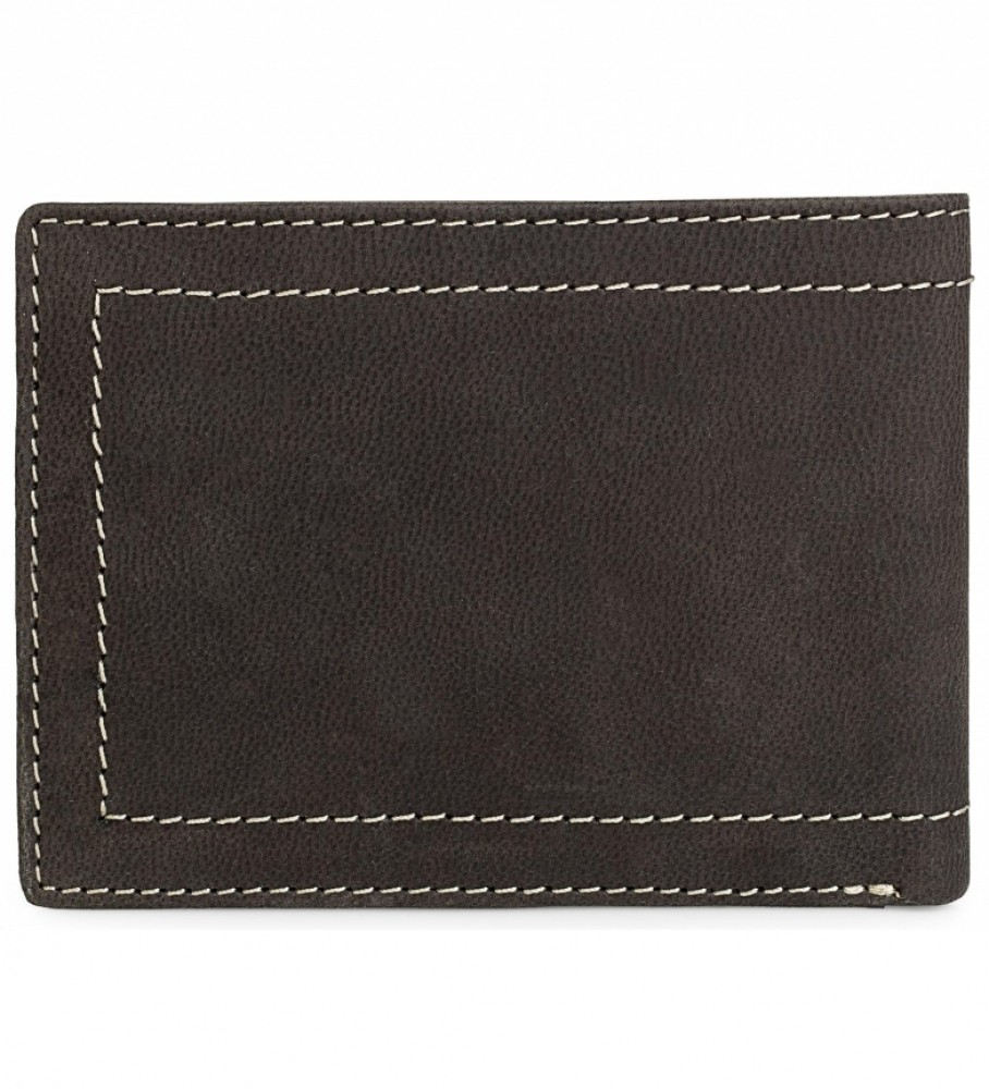 Carteira de couro Lois 201507 marrom escuro - 11,5 x 9 cm -