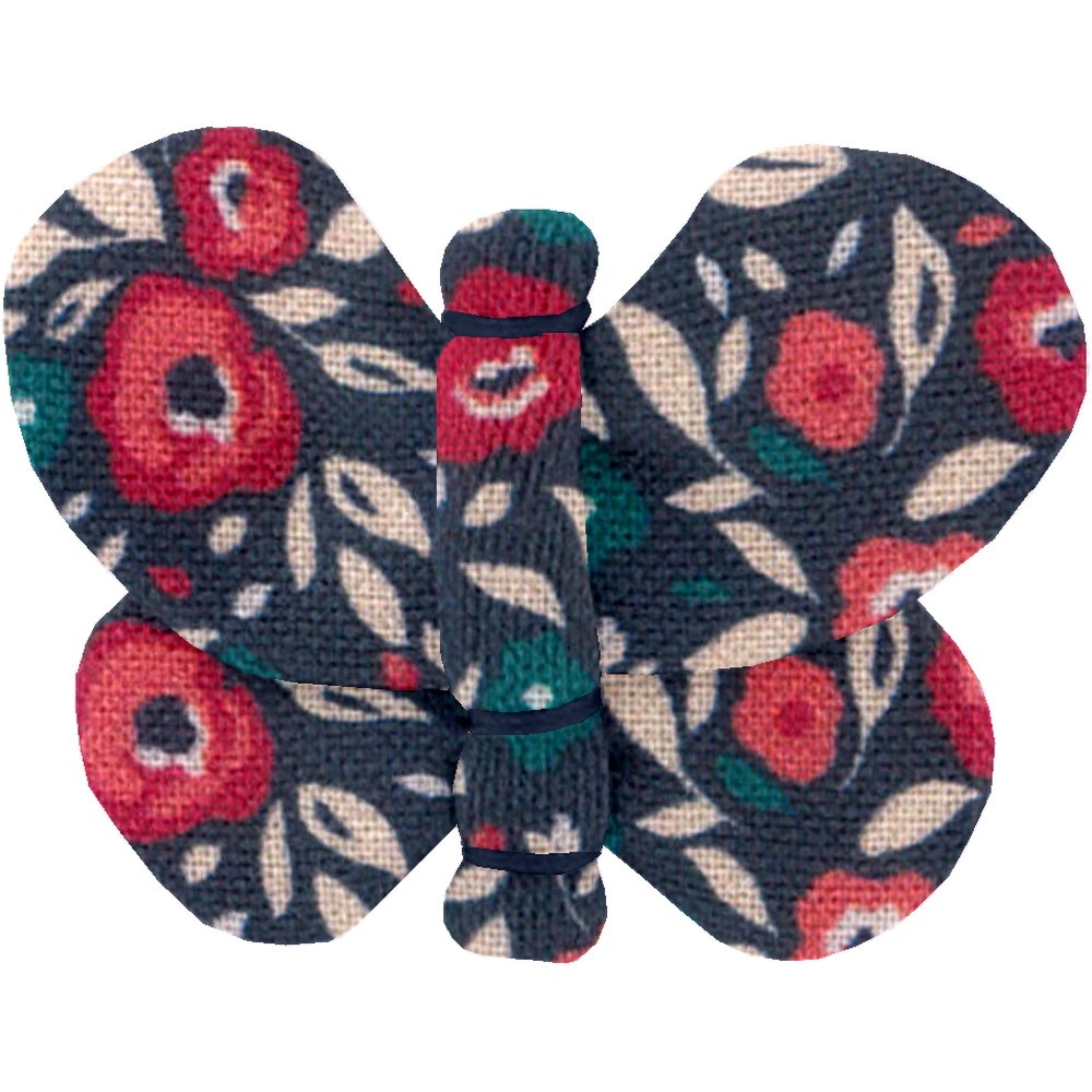 Barrette Petit Papillon Camelias Rubis