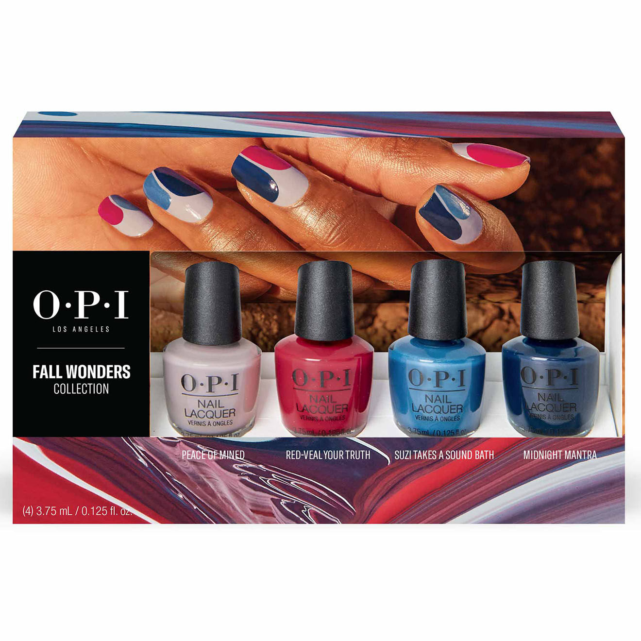 OPI 4 minis vernis Peace of Mined, Red-Veal You+21:43r Truth, Suzi Takes a Sound Bath, Midnight Mantra 4x3.75 ml
