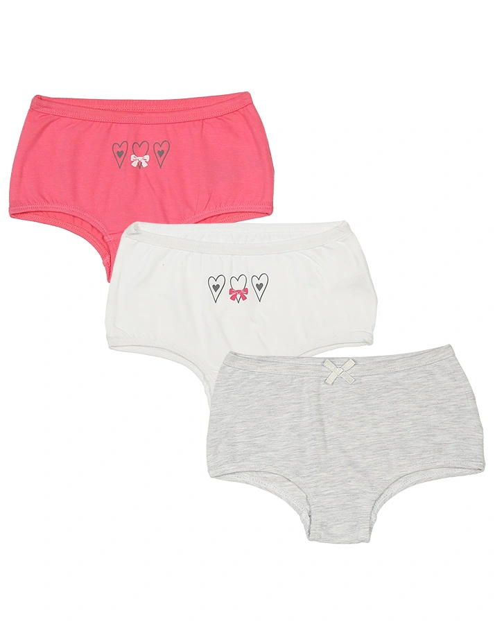 Panty CUTE HORSE 3er-Pack in pink/weiß/grau