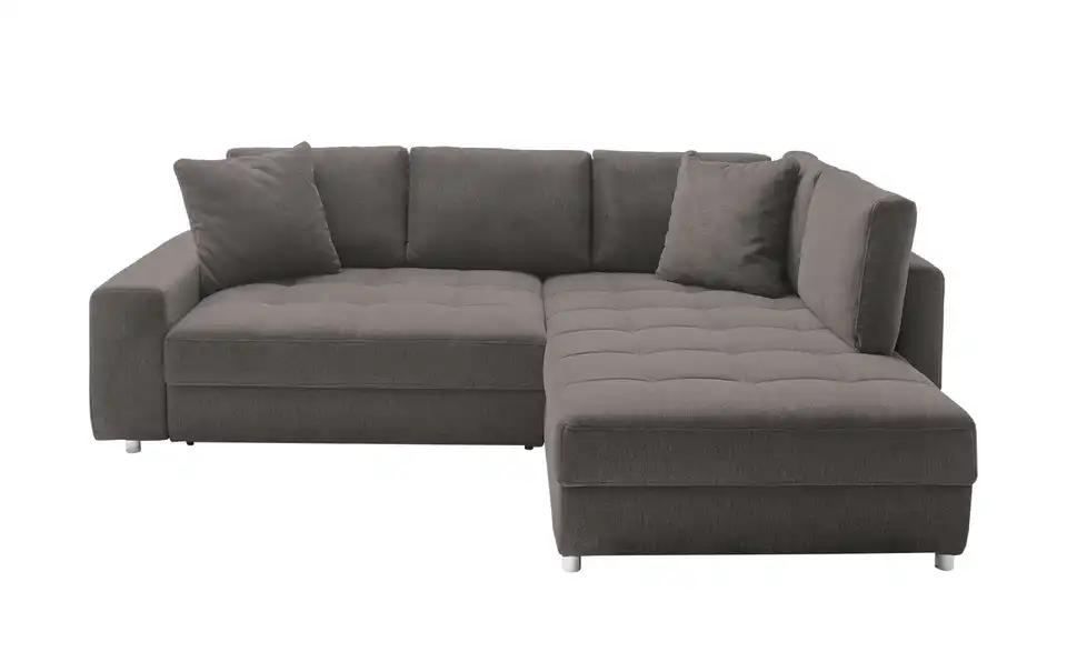 Ecksofa Arissa de Luxe Steingrau rechts Webstoff