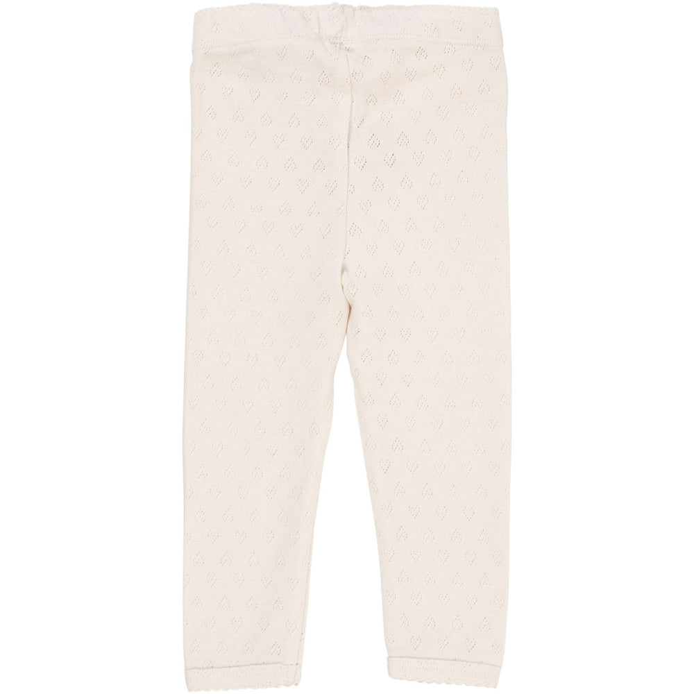 Køb COPENHAGEN COLORS Cream Pointelle Heart Leggings