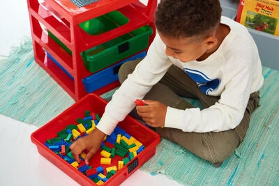 LEGO Oppbevaringshylle med 3 skuffer, Rød
