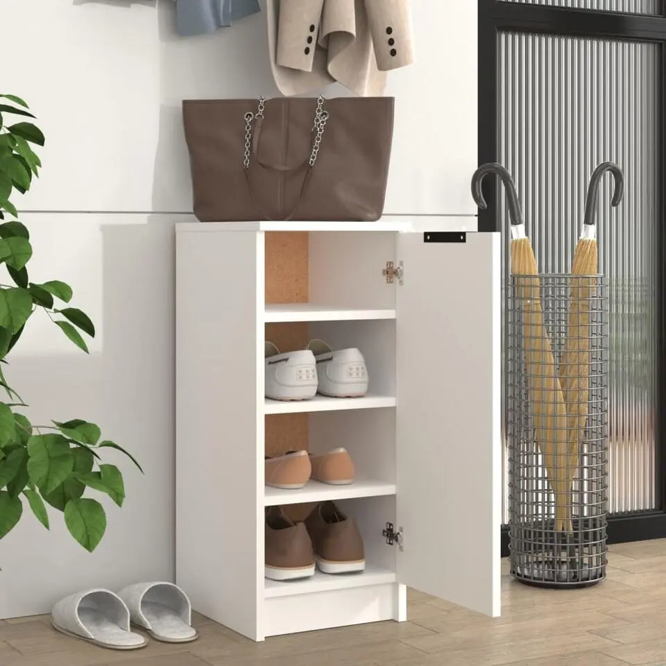 vidaXL - Schoenenrek - Wit - Bewerkt hout