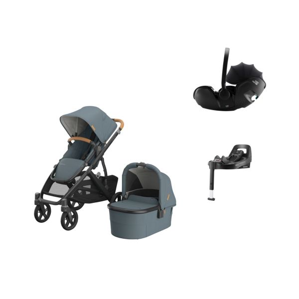 UPPAbaby VISTA V3 Kinderwagen 4-in-1 - Dillan | Britax Römer Baby-Safe Pro Autostoeltje | Britax Römer Vario Base 5Z