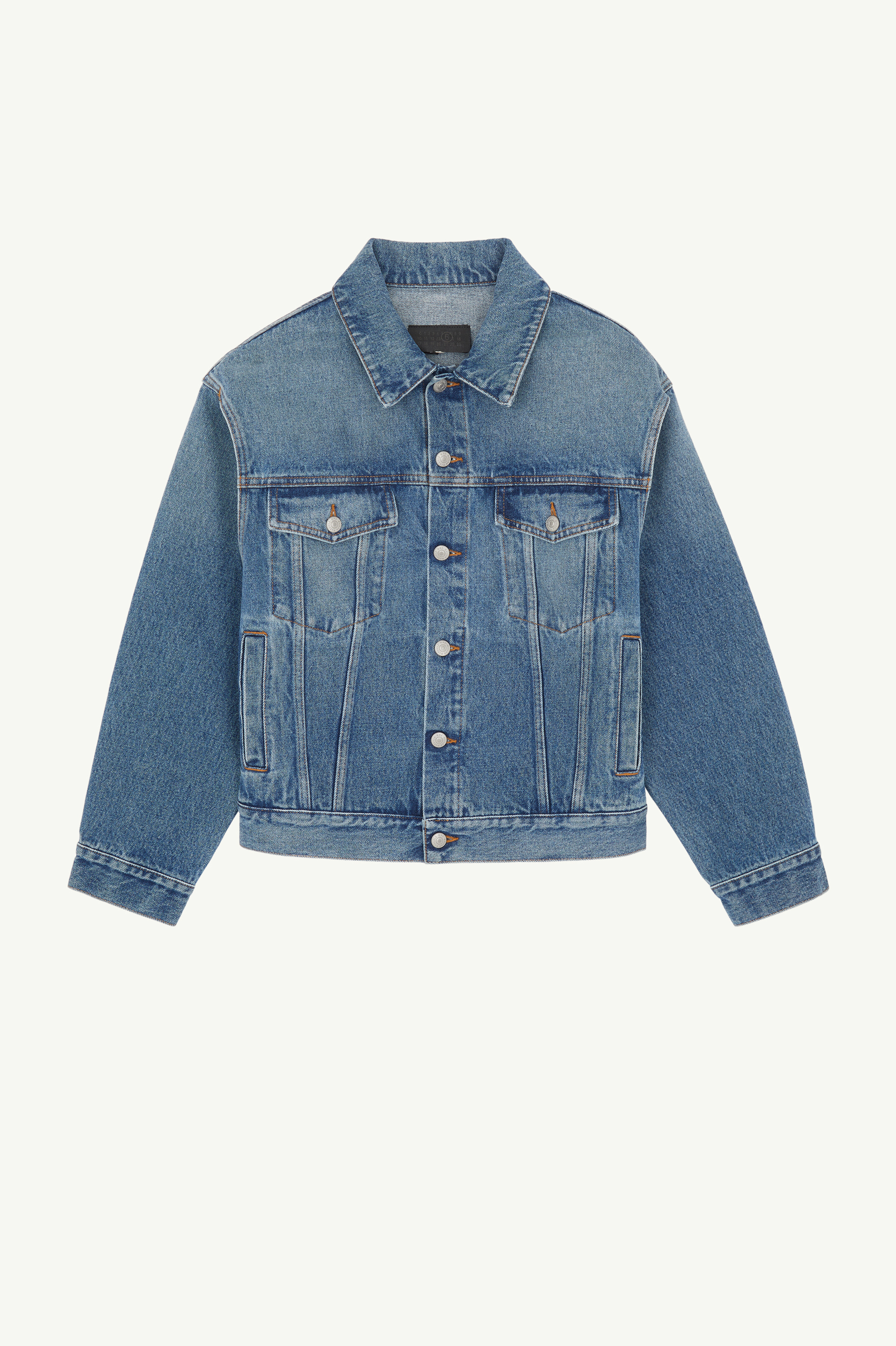 Veste en denim avec épaules structurées pour femme | MM6