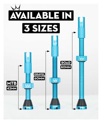 Valves Tubeless Peaty's x Chris King MK2 60mm Noir (13 Paires)
