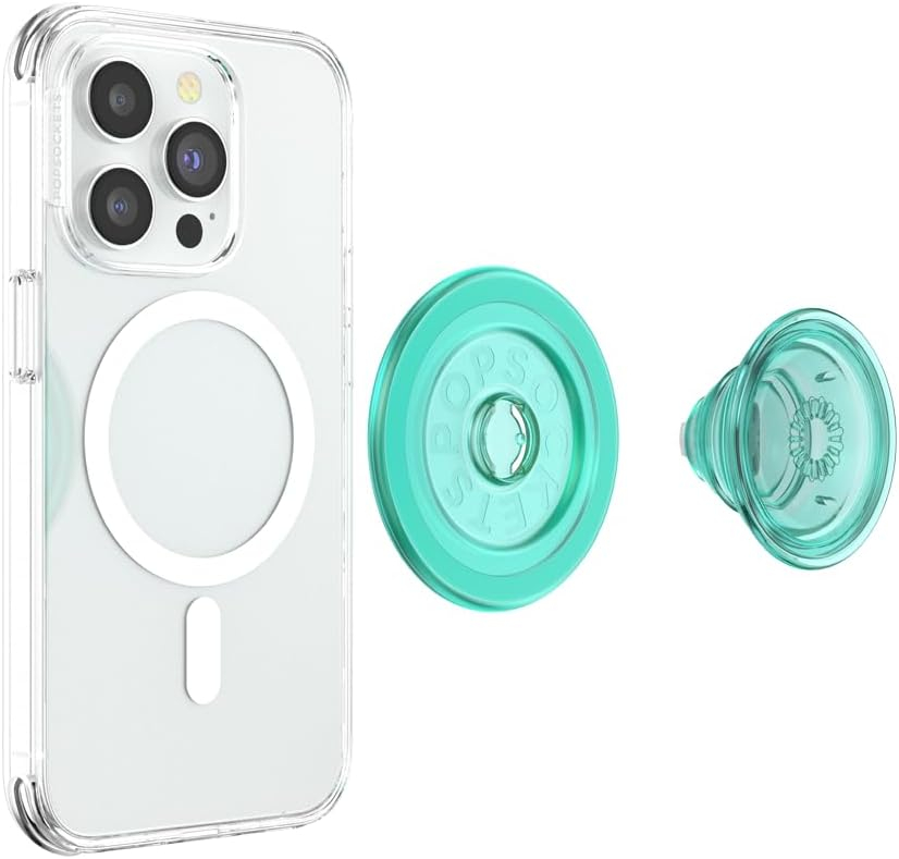 PopGrip MagSafe Round Finger Griff Halterung (Austauschbarer Top) für Apple iPhone (807029) - Translucent Mint
