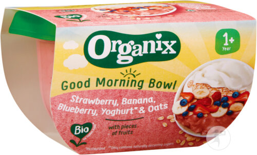 Organix Aliments Pour Bébés Good Morning Bowl Bio +1 An Fraise Banane Myrtille Yaourt Avoine 120g