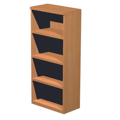 Bibliothèque haute Trend - L80xP35xH180 cm - 3 étagères - imitation noyer clair