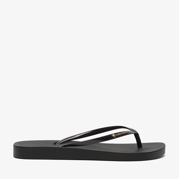 Copacabana vegan dames teenslippers zwart