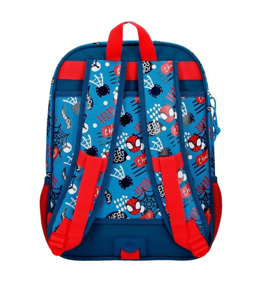 Mochila Joumma Bags Spidey Go teias vai 38cm adaptável azul