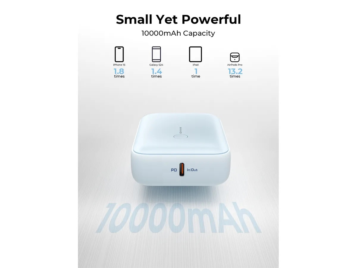 (20W) Spark Mini 10000mAh Powerbank USB C / USB A Ladegerät Power Delivery Quick Charge (PB-Y55 BL) - Blau