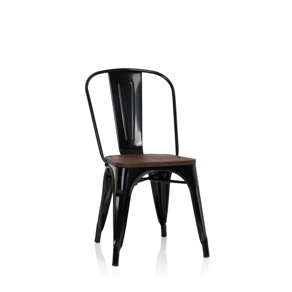 Bistrostuhl VANTAGGIO COMFORT W Stahl / Ulmenholz ohne Armlehnen hjh OFFICE