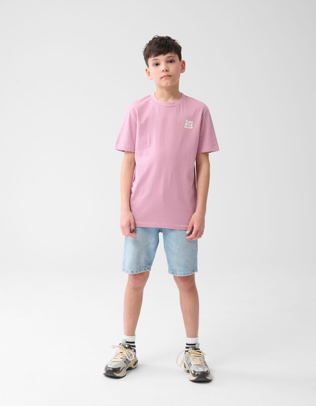 Straight Fit Denim Short Bleached