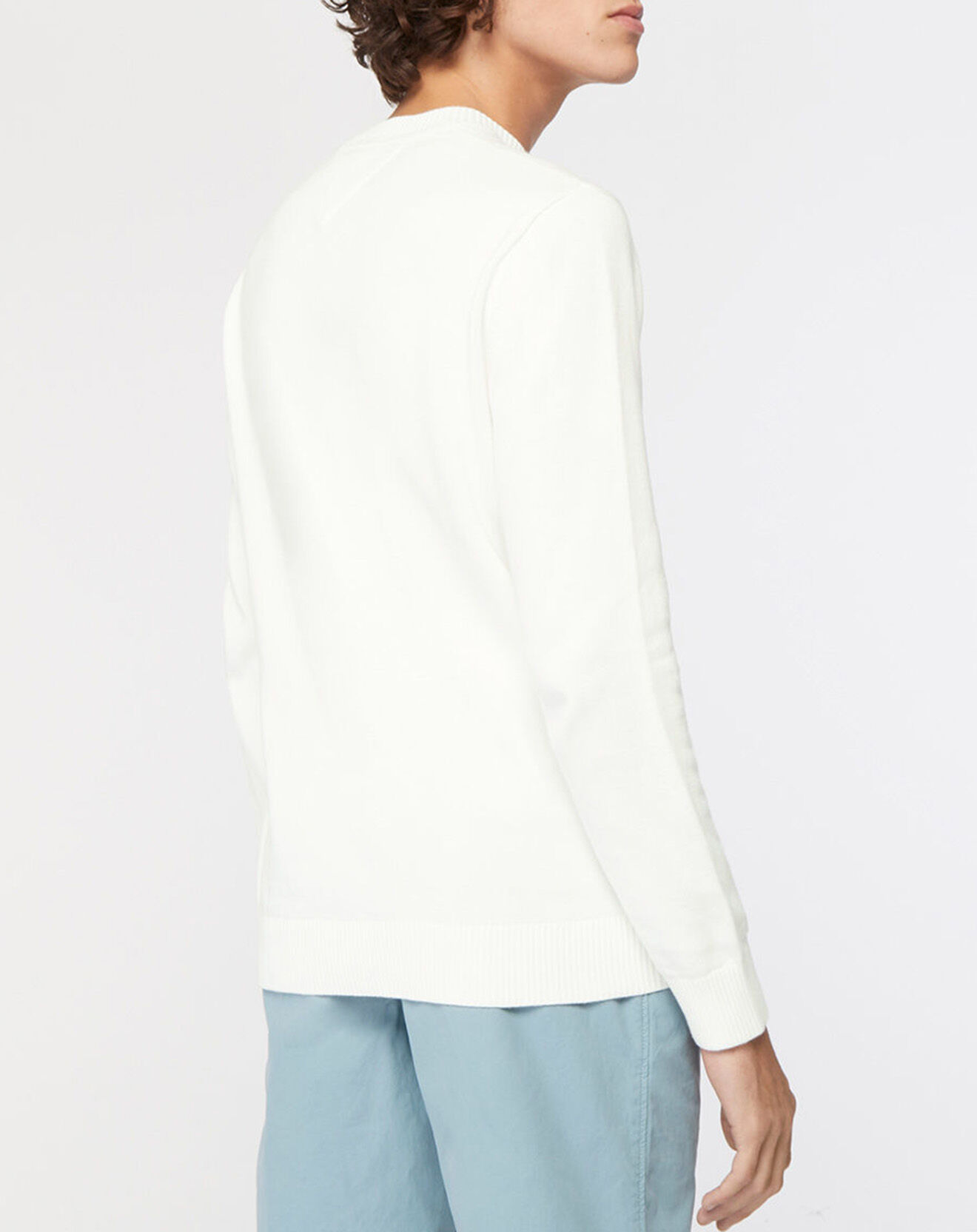 Tommy Jeans Pull 100% Coton Bio Essential light blanc