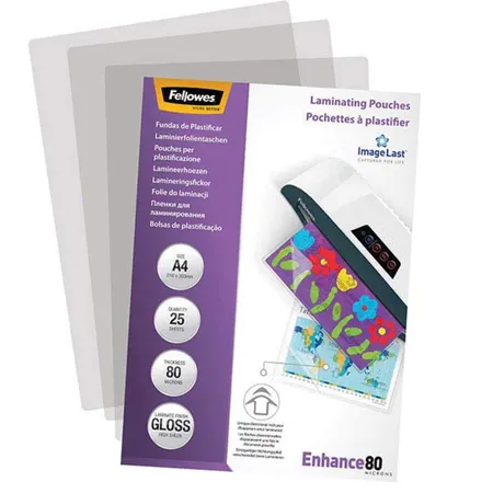 Fellowes Laminierfolie DIN A4, glänzend, 25 Folien 80 mic.