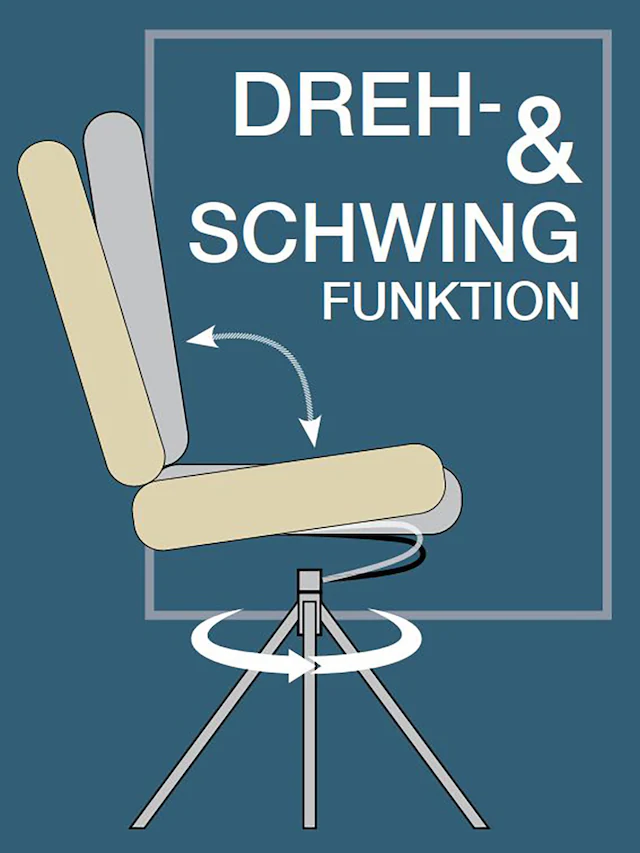 MCA furniture 4-Fussstuhl »NALON Esszimmerstuhl (2er Set) - Stuhl« (Set) 2 Stk.360° drehbar, Schwingfunktion, Metall, Veloursoptik, belastbar 120 kg