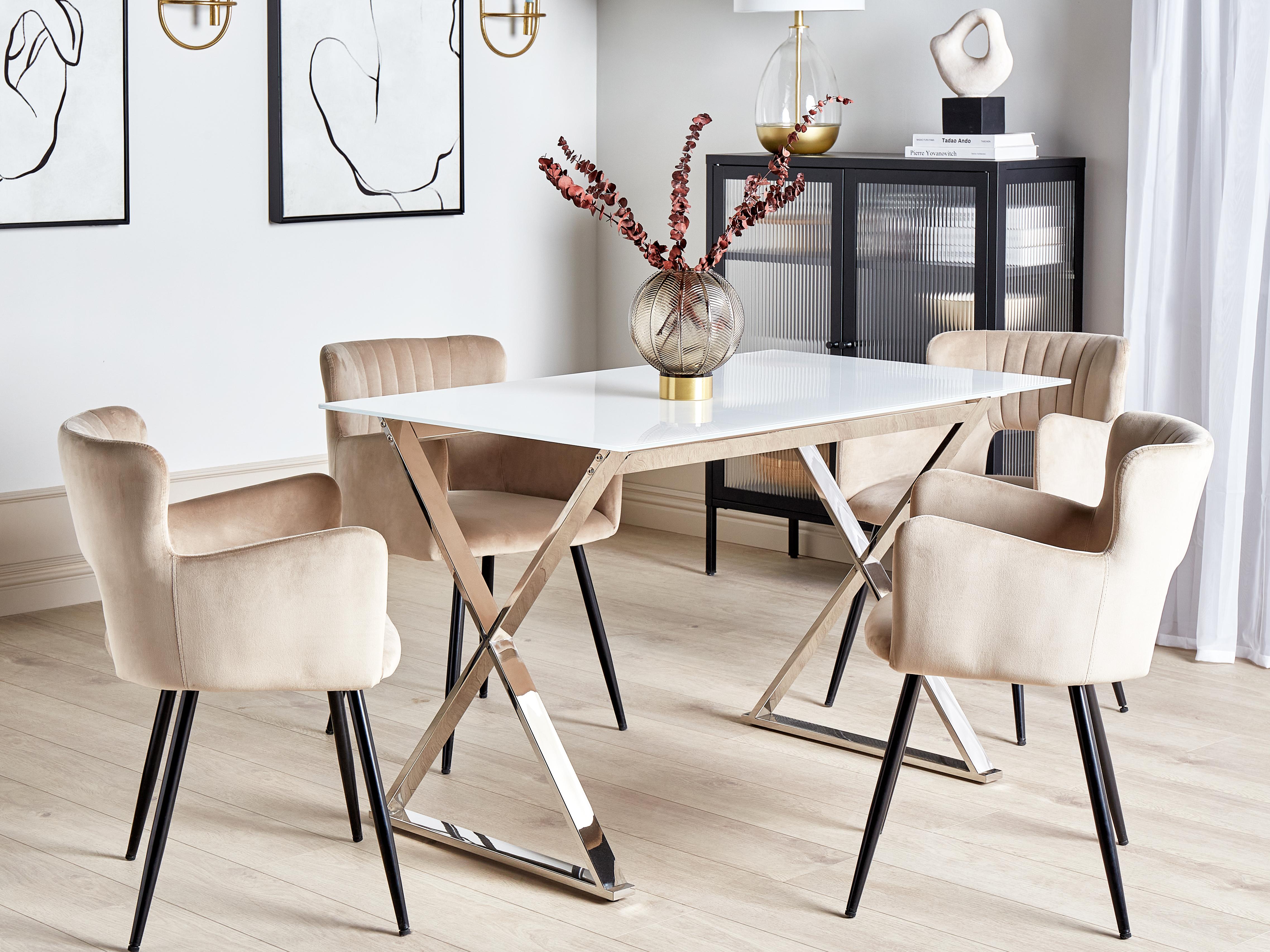 Eettafel ATTICA Wit 70 cm Veiligheidsglas 120 cm