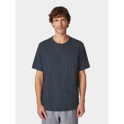 Herren-T-Shirt gestreift, Navy-Blau