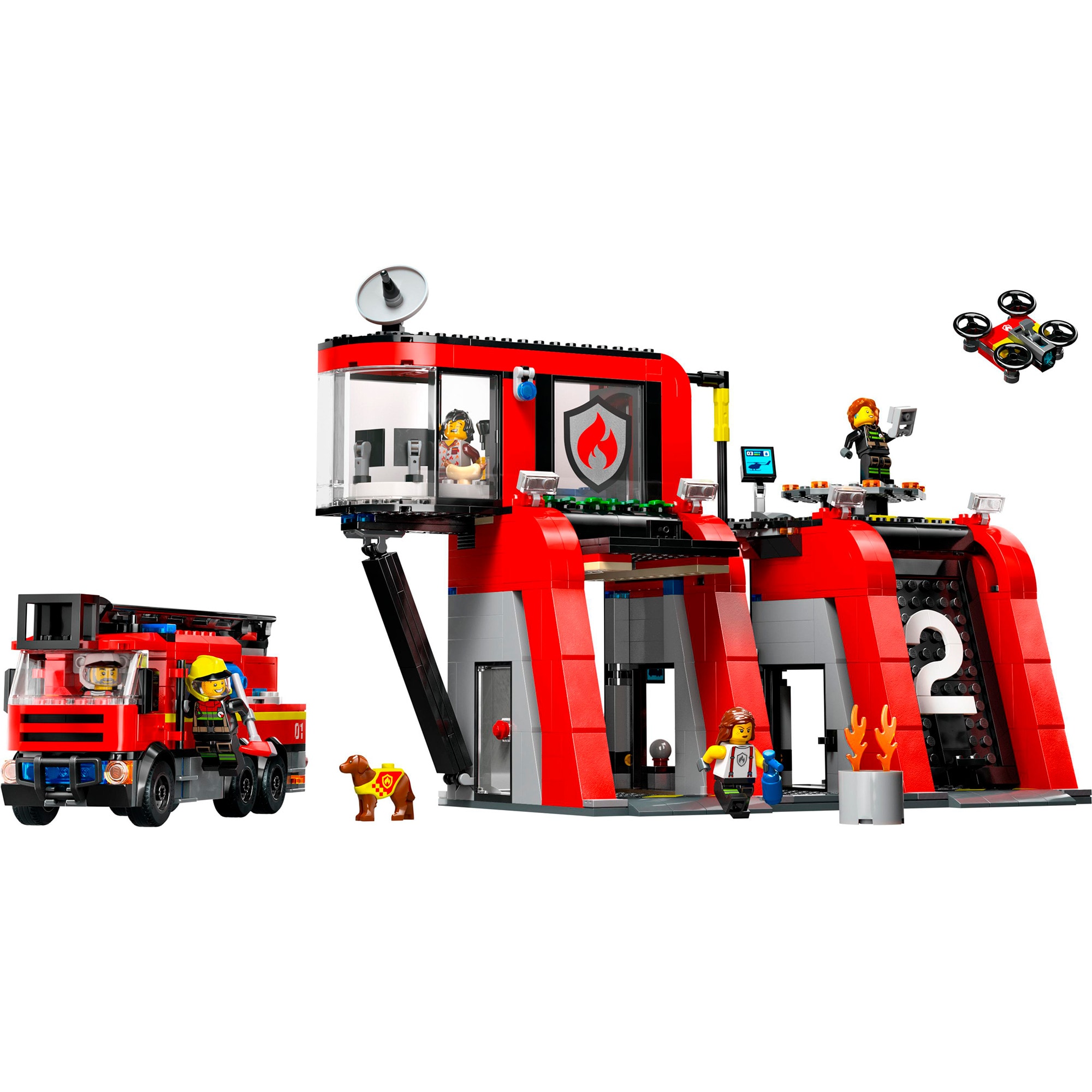 LEGO Konstruktionsspielzeug City Feuerwehrstation mit Drehleiterfahrzeug
