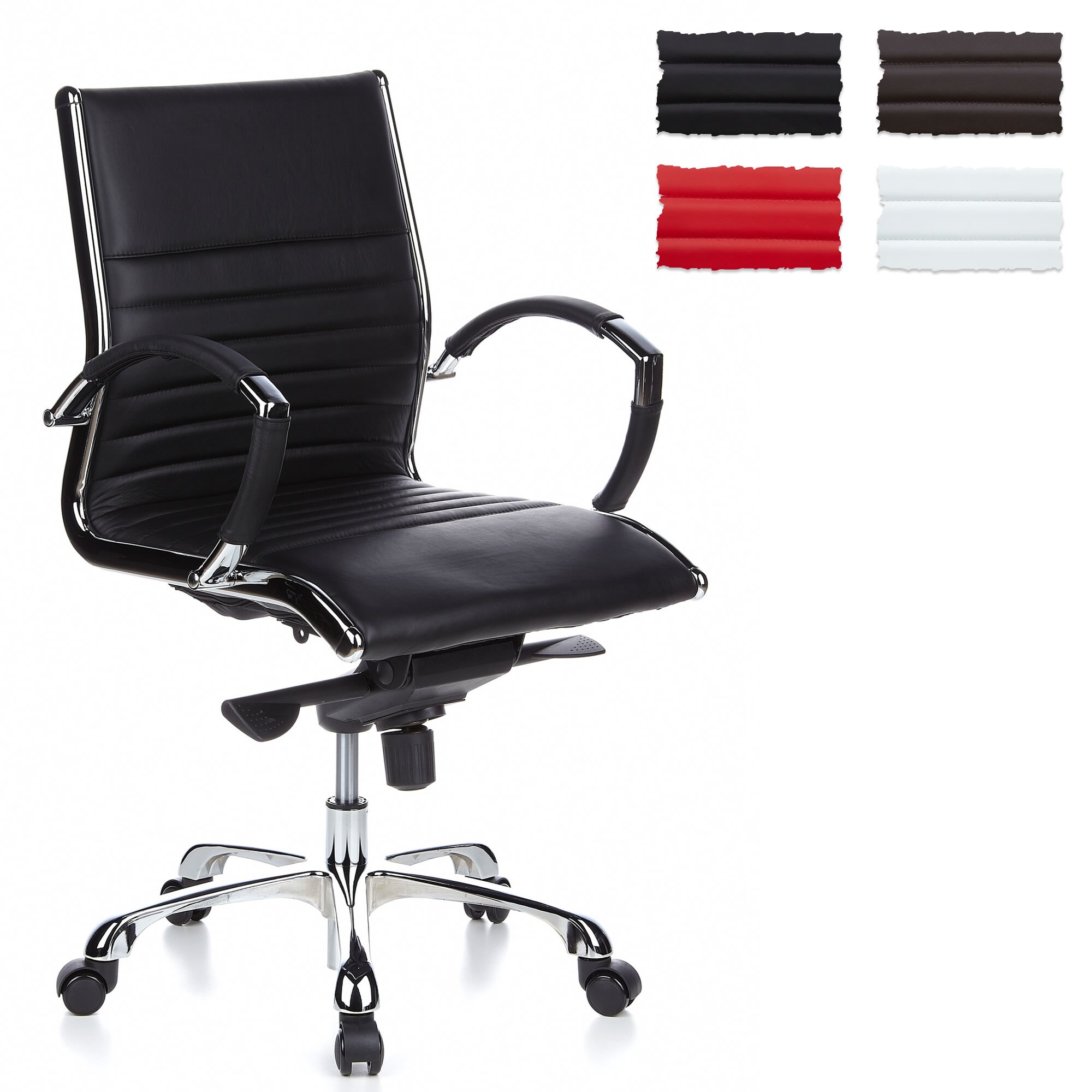 Profi Chefsessel PARMA 10 Leder mit Armlehnen hjh OFFICE