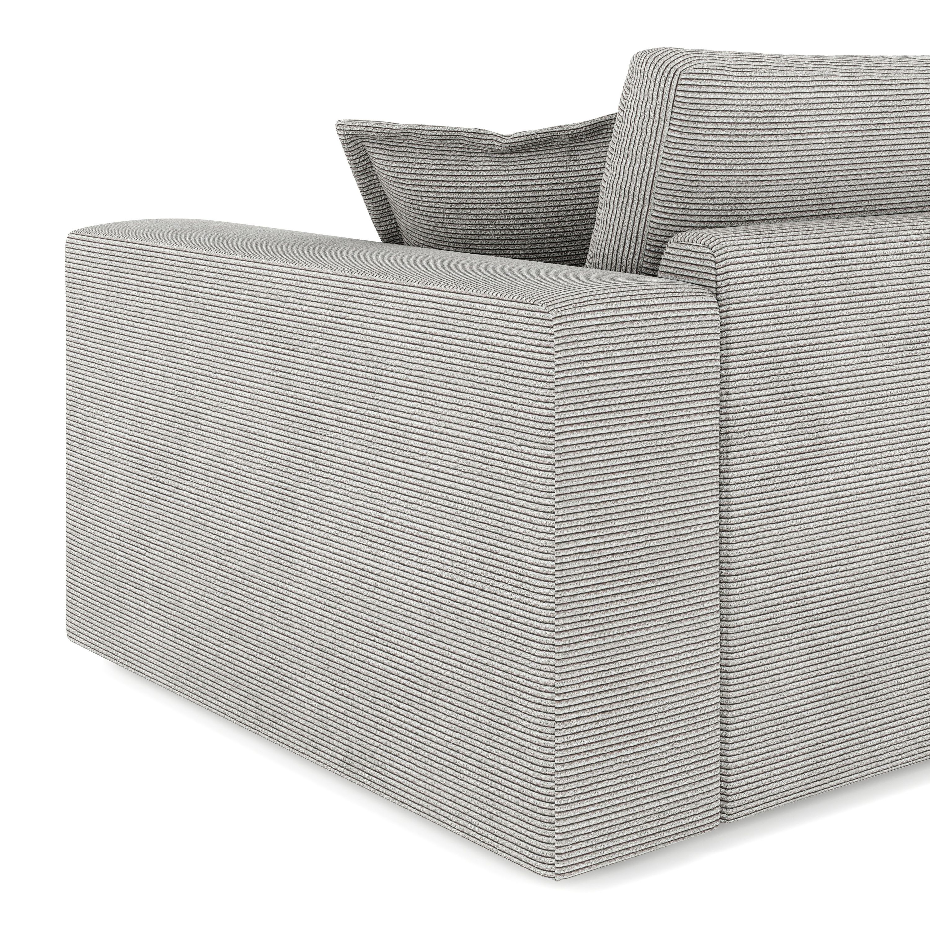 Ecksofa Cord TARJA links hellgrau