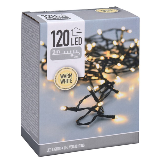 120er LED-Lichterkette - ca. 9 m - Kabel: grün
