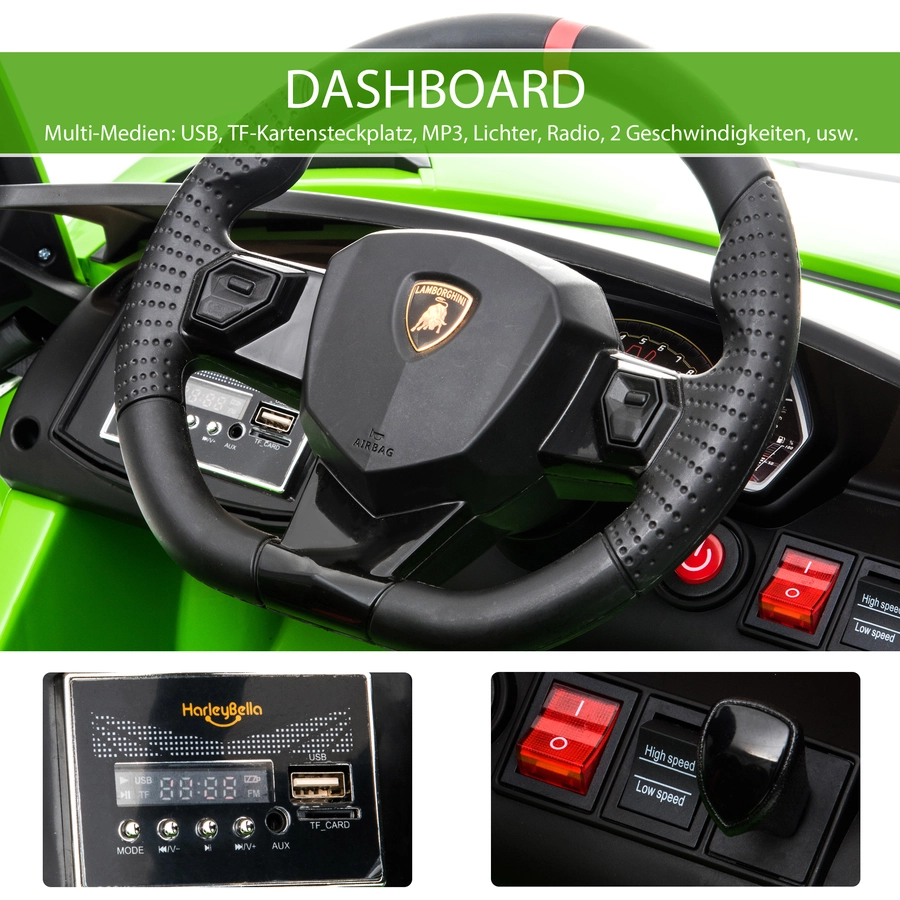 HOMCOM Kinderauto Lamborghini elektrisch grün