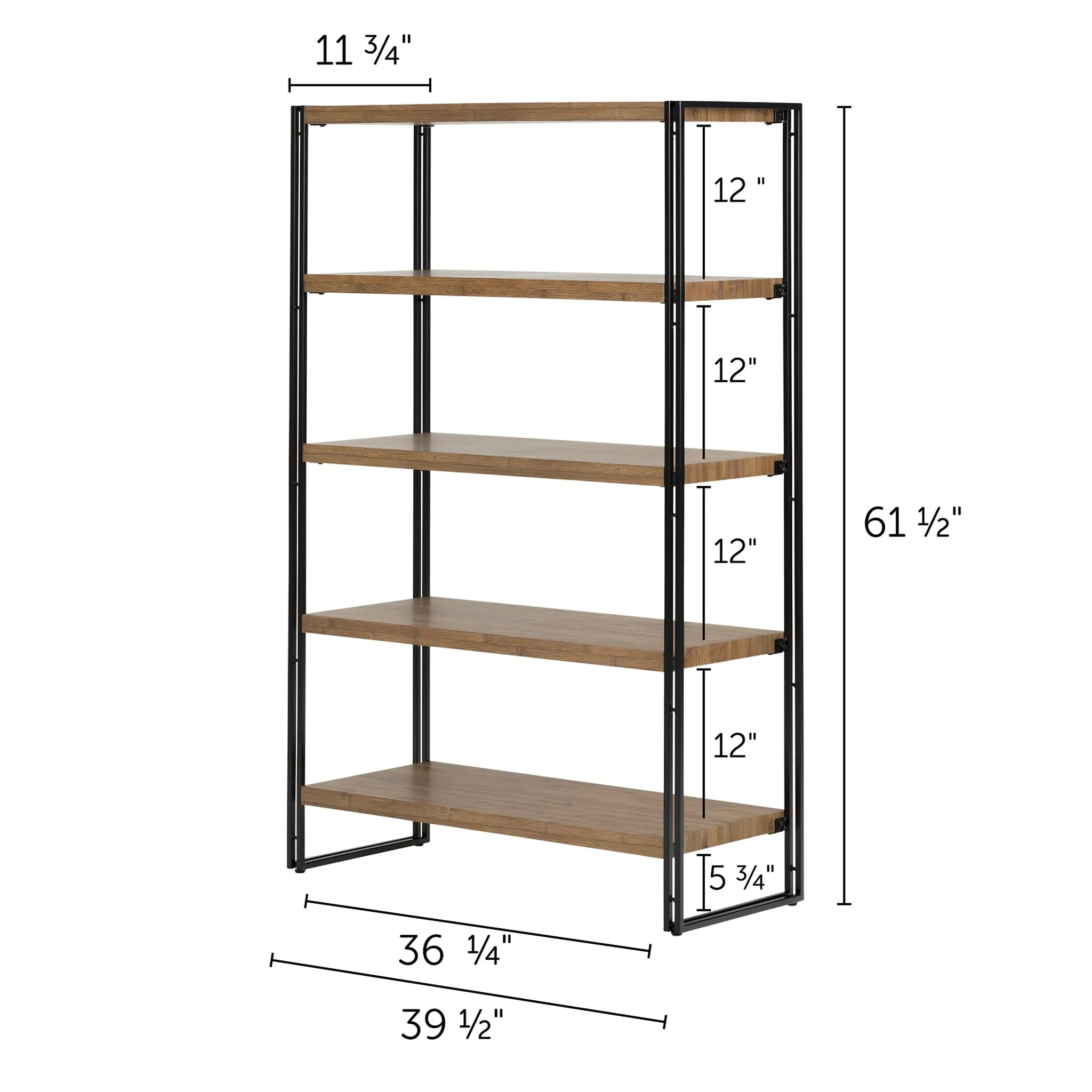South Shore Étagère à 5 Tablettes fixes - Gimetri Bamboo