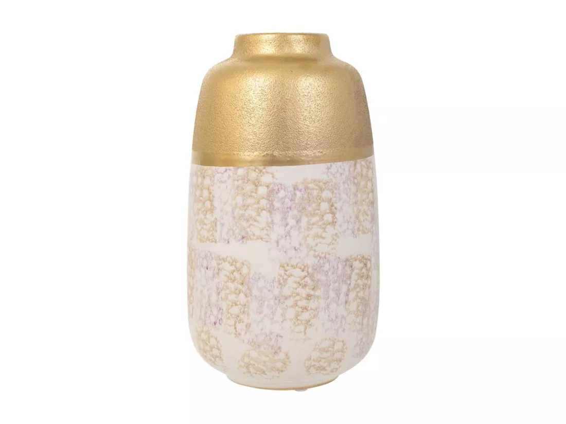 Vase en céramique dorée 15,5x15,5x28h