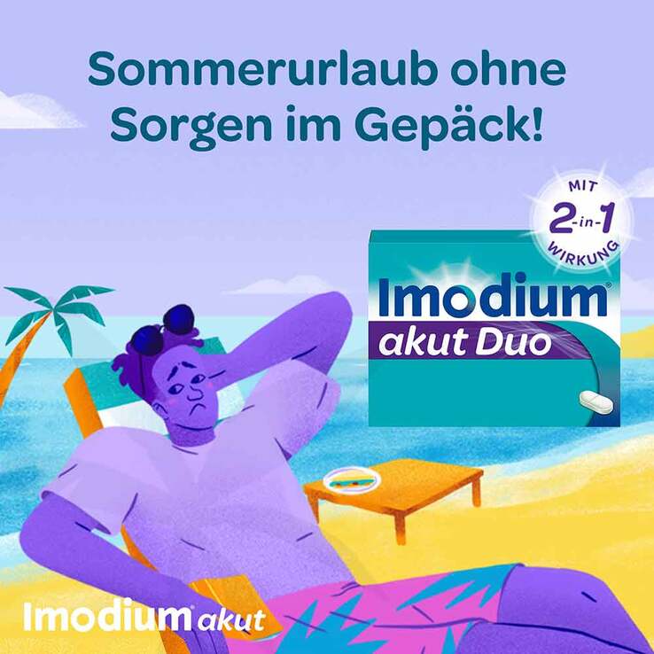 Imodium akut Duo - bei akutem Durchfall mit Blähungen, 12 St