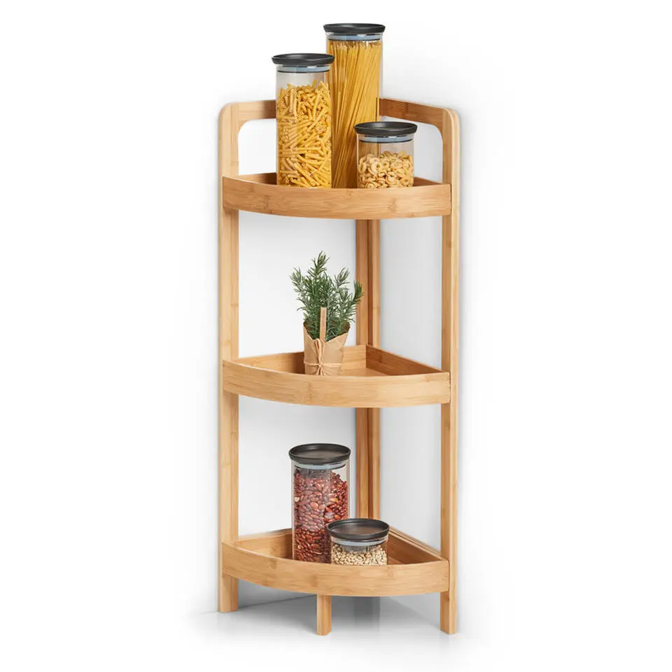 Zeller Hoekkastje/rekje - bamboe - hout - 29 x 29 x 85 cm