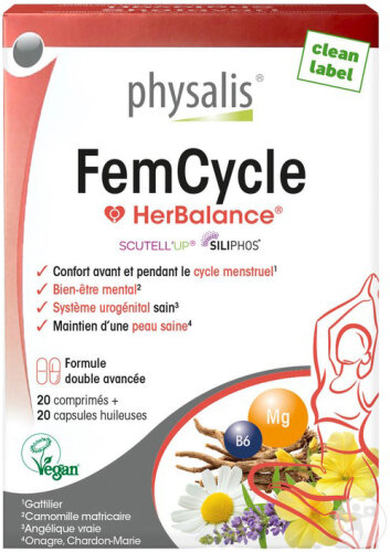Physalis FemCycle 20 Comprimés + 20 Capsules