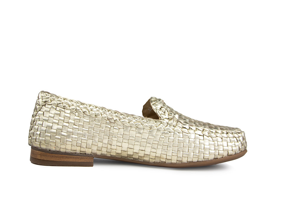 Ara Loafer Platin Metallic Vlecht