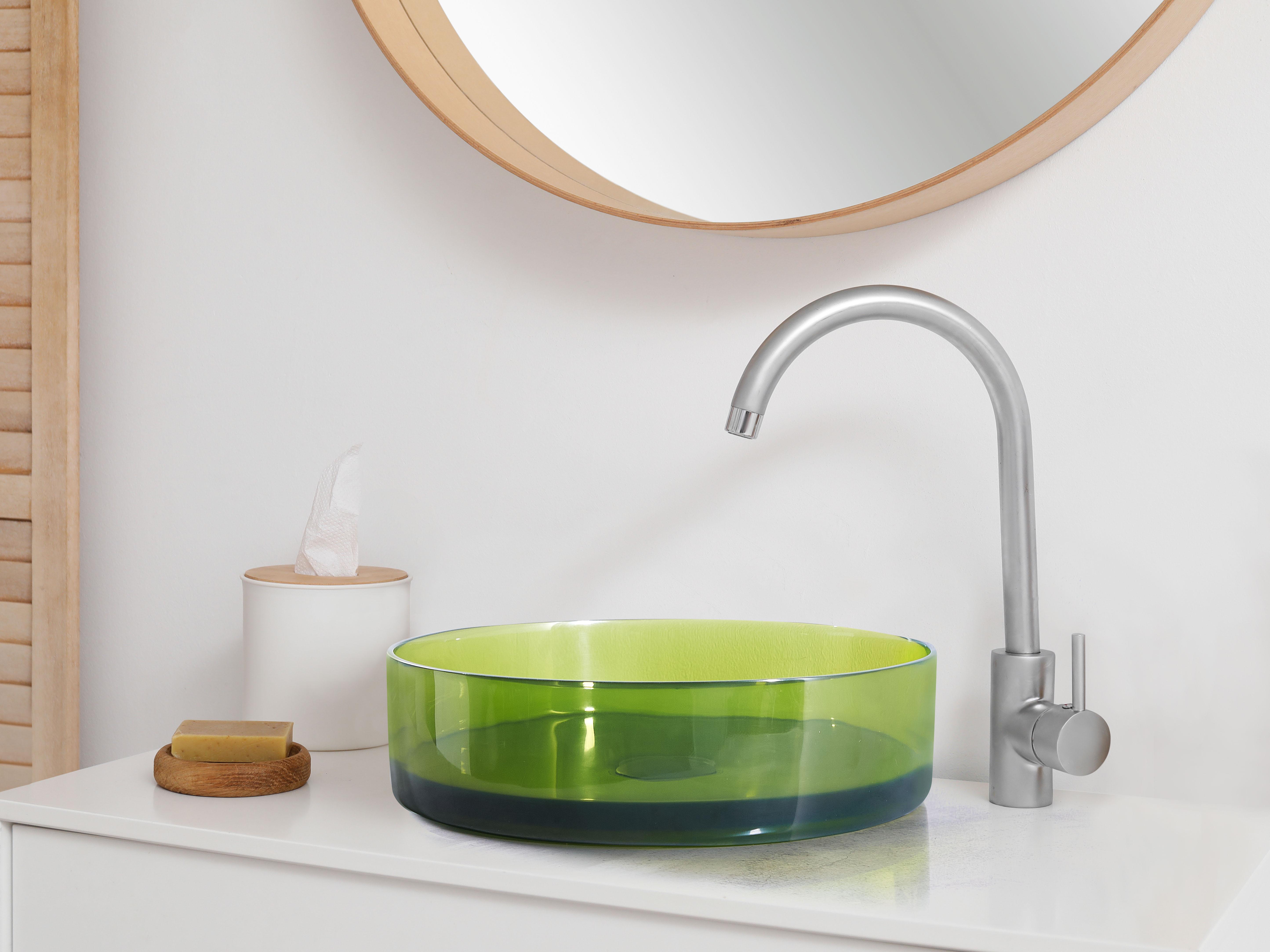 Wastafel voor aanrechtblad TOLOSA ⌀ 36 cm Solid surface Groen