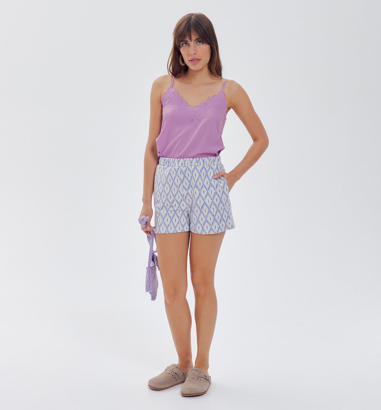 Top à fines bretelles Femme - Lilas clair
