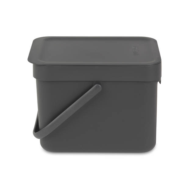 Brabantia Sort & Go afvalemmer 6 liter - Dark Grey