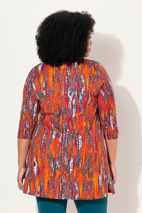 Longshirt, A-Linie, Carree-Ausschnitt, 3/4-Arm