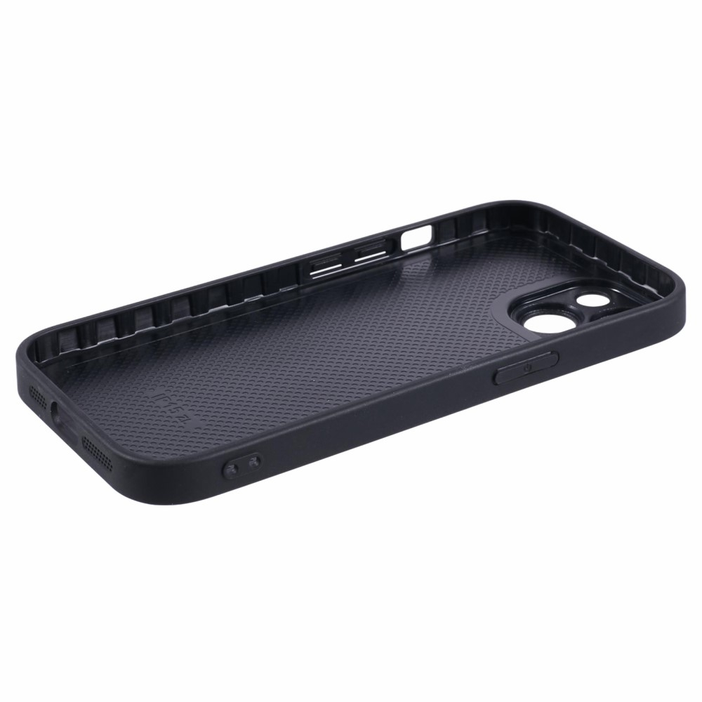 iPhone 15 Hybrid Hülle TPU Bumper mit Acryl Rückseite im Batterie Platine Mainboard Design 2   Kameraschutz - Schwarz