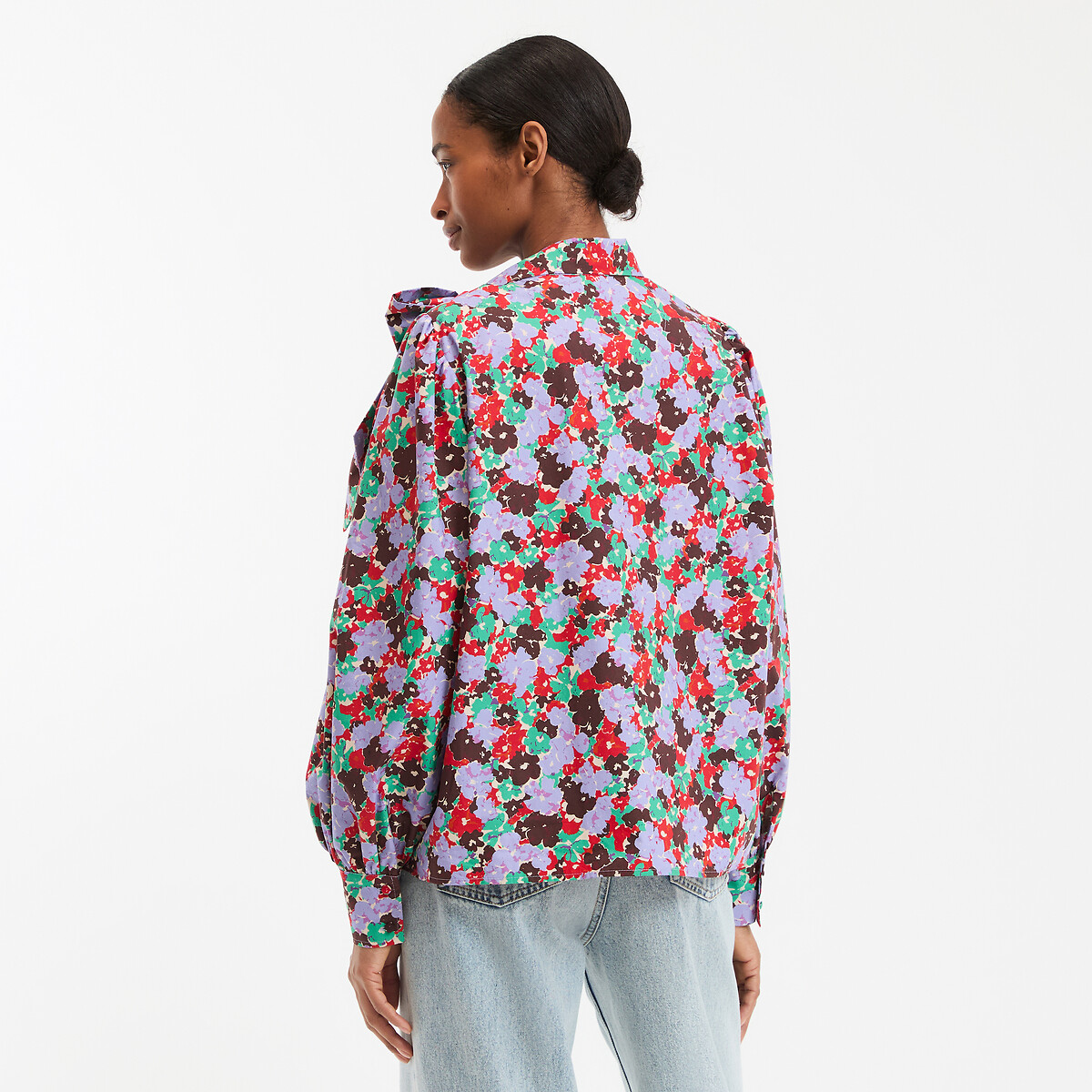 COLEÇÕES LA REDOUTE<br>Camisa de manga comprida Lavalière com estampa floral