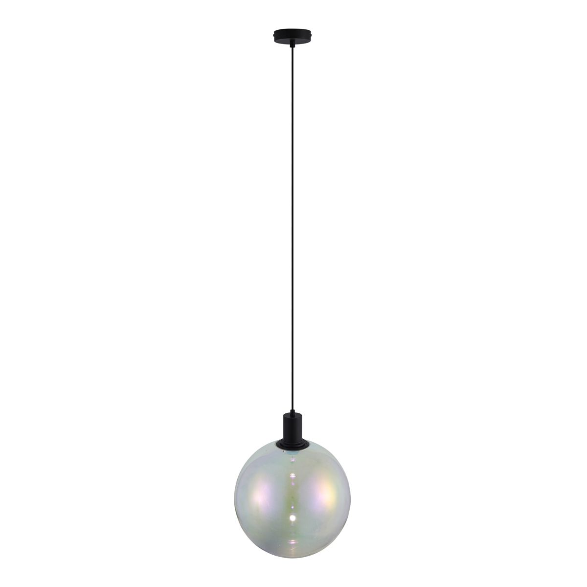 Design hanglamp zwart met regenboog glas 35cm - Mallon