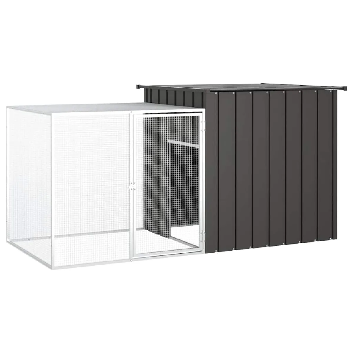 vidaXL Cage poules anthracite 200x91x100 cm