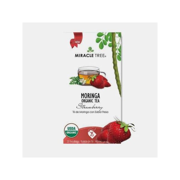 Miracle Tree Chá de Moringa Sabor a Morango Bio 25 Saquetas