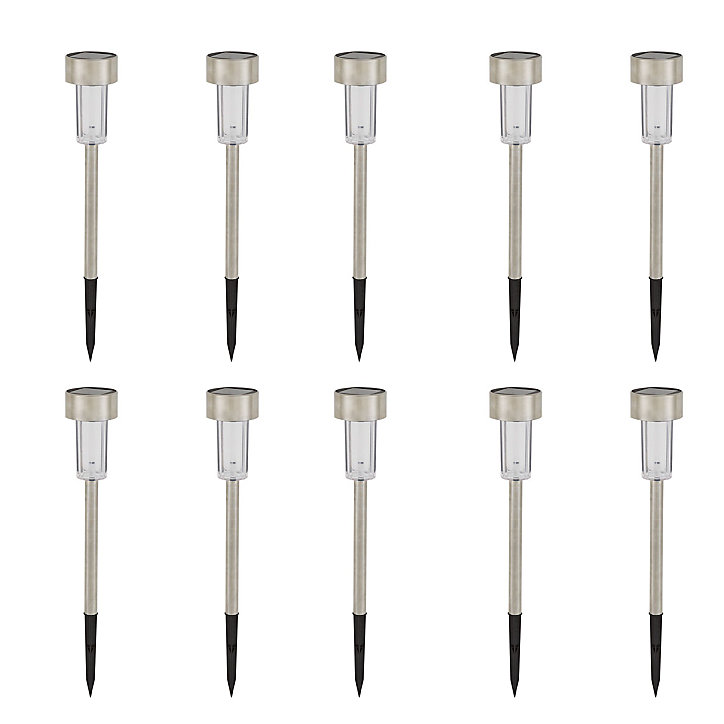 Balise extérieure Langley LED intégrée solaire 0.01W IP44 GoodHome chrome